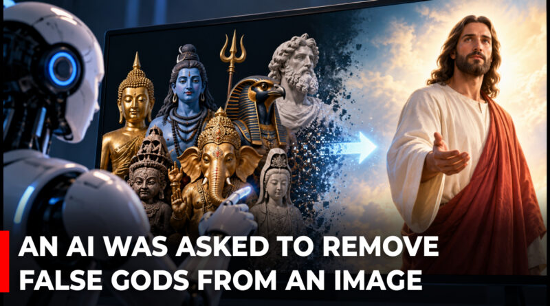 An AI was asked to remove false gods from an image